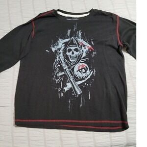 Sons of Anarchy Grim Reaper Graphic Thermal Shirt 2XL Biker Outlaw Punk Grunge